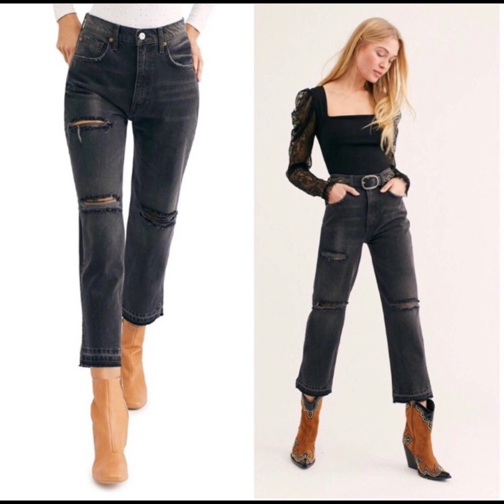 Free People • Lita Crop Straight Leg Jeans